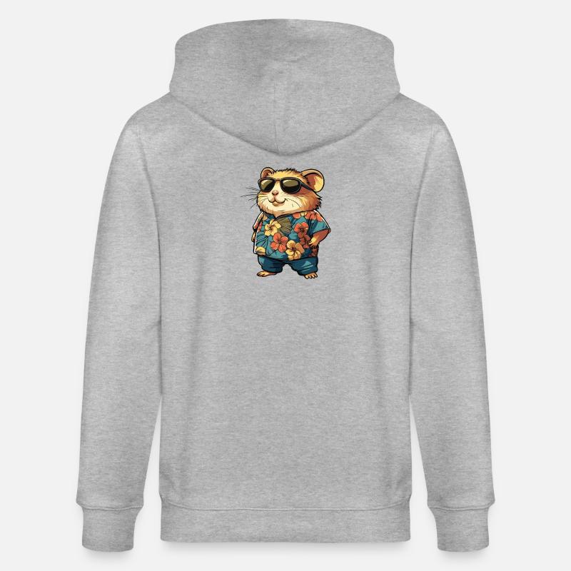 Vacances de la bande dessinée Hamster - Veste à capuche bio CULTIVATOR Stanley/Stella Unisexe - gris chiné