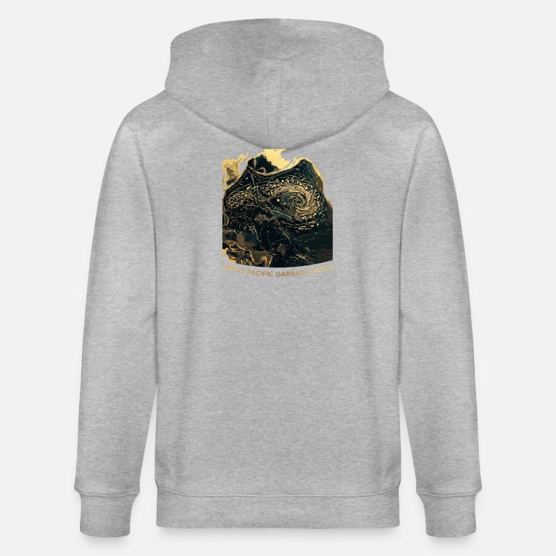Pacific Garbage Patch - Stanley/Stella CULTIVATOR  Unisex Organic Hooded Jacket - heather grey