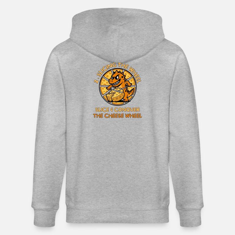 KäseDino : Découpe et Conquérance - Veste à capuche bio CULTIVATOR Stanley/Stella Unisexe - gris chiné