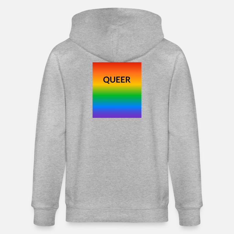 Gradient de la fierté queer - Veste à capuche bio CULTIVATOR Stanley/Stella Unisexe - gris chiné