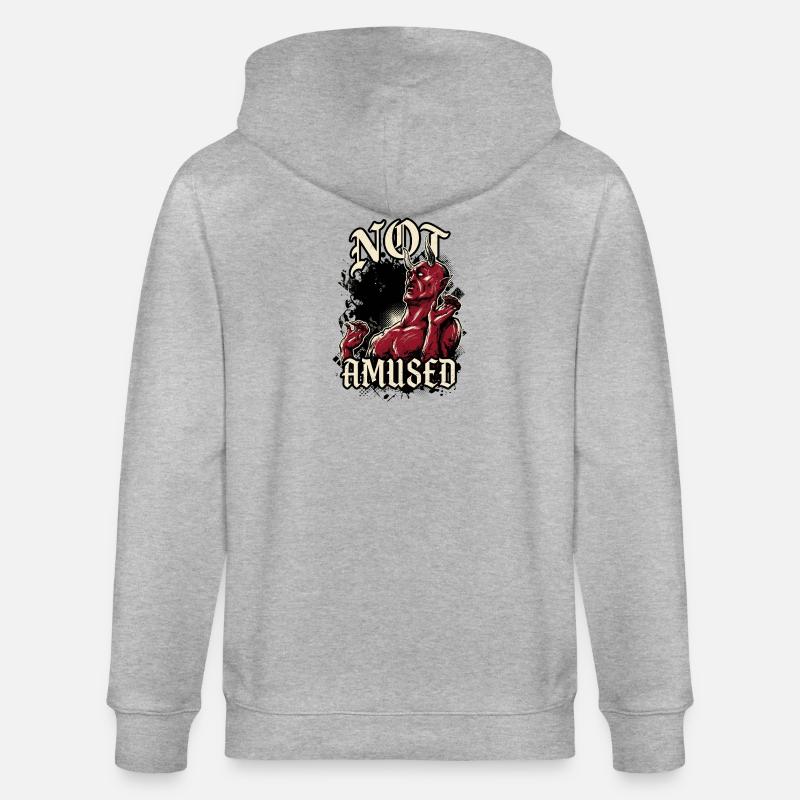 Diable Rouge Pas Amusé Drôle - Veste à capuche bio CULTIVATOR Stanley/Stella Unisexe - gris chiné