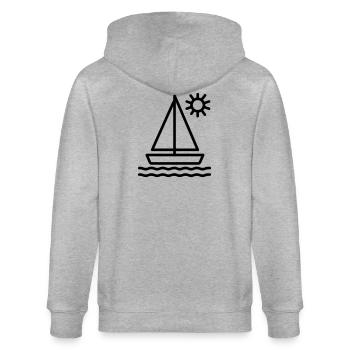 Segelschiff - Stanley/Stella Unisex Bio-Kapuzenjacke CULTIVATOR  - Grau meliert - Hinten - Luana (180cm)