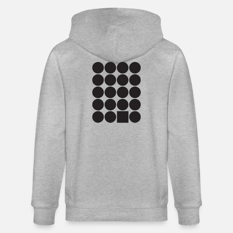 Geometric Dot Grid with a Square - Stanley/Stella CULTIVATOR  Unisex Organic Hooded Jacket - heather grey