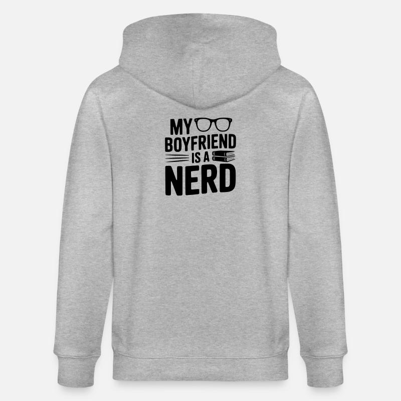 Mon copain est un nerd - Veste à capuche bio CULTIVATOR Stanley/Stella Unisexe - gris chiné