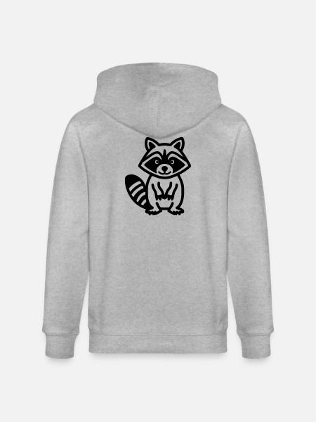 raccoon - Stanley/Stella CULTIVATOR  Unisex Organic Hooded Jacket - heather grey