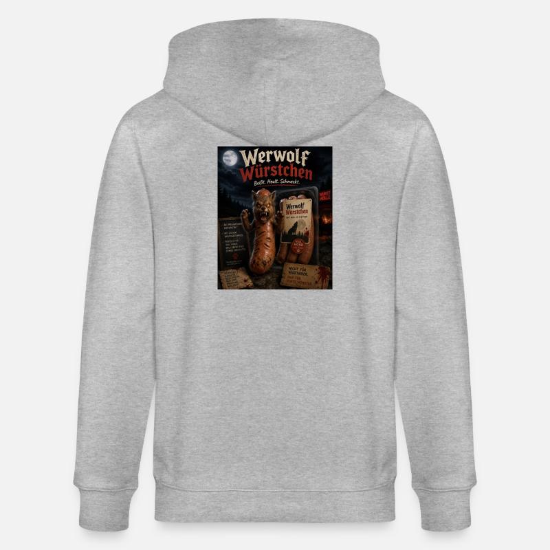 Werwolf Würstchen  - Stanley/Stella Unisex Bio-Kapuzenjacke CULTIVATOR  - Grau meliert