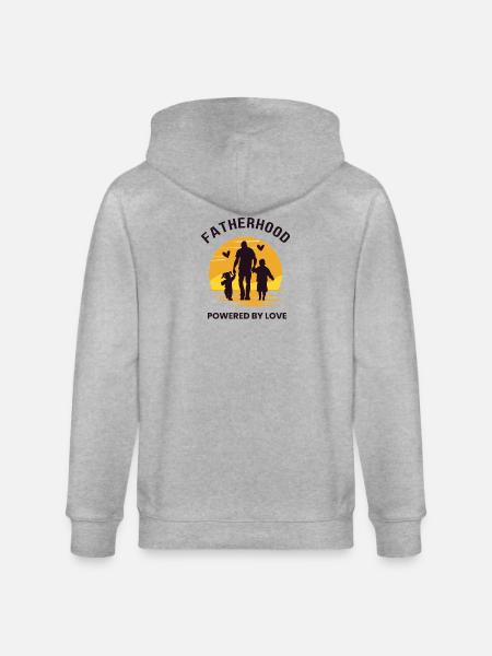 Vaterschaft angetrieben von Liebe - Stanley/Stella Unisex Bio-Kapuzenjacke CULTIVATOR - Grau meliert