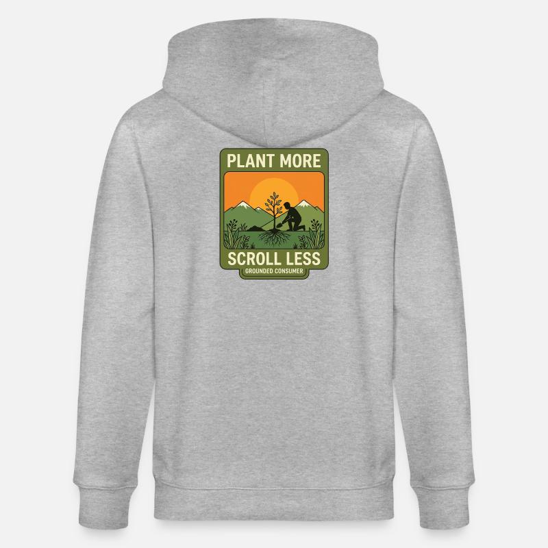Planter plus Rouler moins - Veste à capuche bio CULTIVATOR Stanley/Stella Unisexe - gris chiné