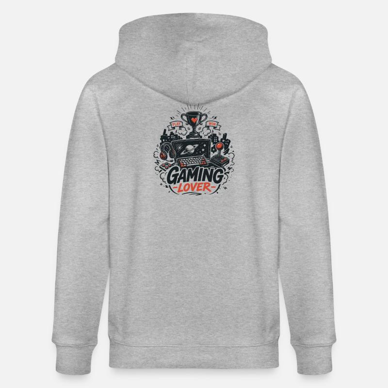 Gaming Lover Retro Controller - Stanley/Stella CULTIVATOR  Unisex Organic Hooded Jacket - heather grey