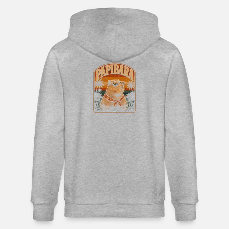 Été de surf à Papibara - Veste à capuche bio CULTIVATOR Stanley/Stella Unisexe - gris chiné