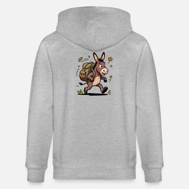 Eselwanderer-Abenteuer - Stanley/Stella Unisex Bio-Kapuzenjacke CULTIVATOR  - Grau meliert