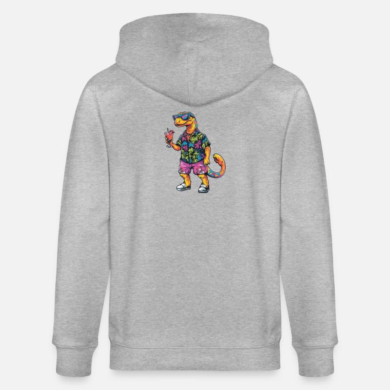 Dinosaurier brontosaurus Comic Sommer - Stanley/Stella Unisex Bio-Kapuzenjacke CULTIVATOR  - Grau meliert