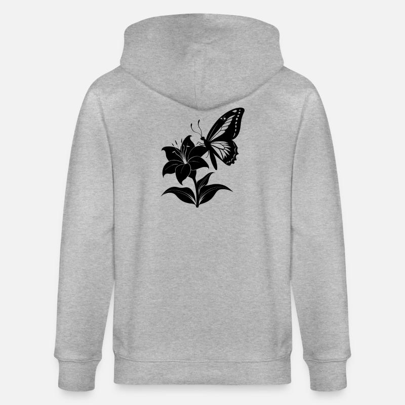 Papillon sur Lys - Veste à capuche bio CULTIVATOR Stanley/Stella Unisexe - gris chiné