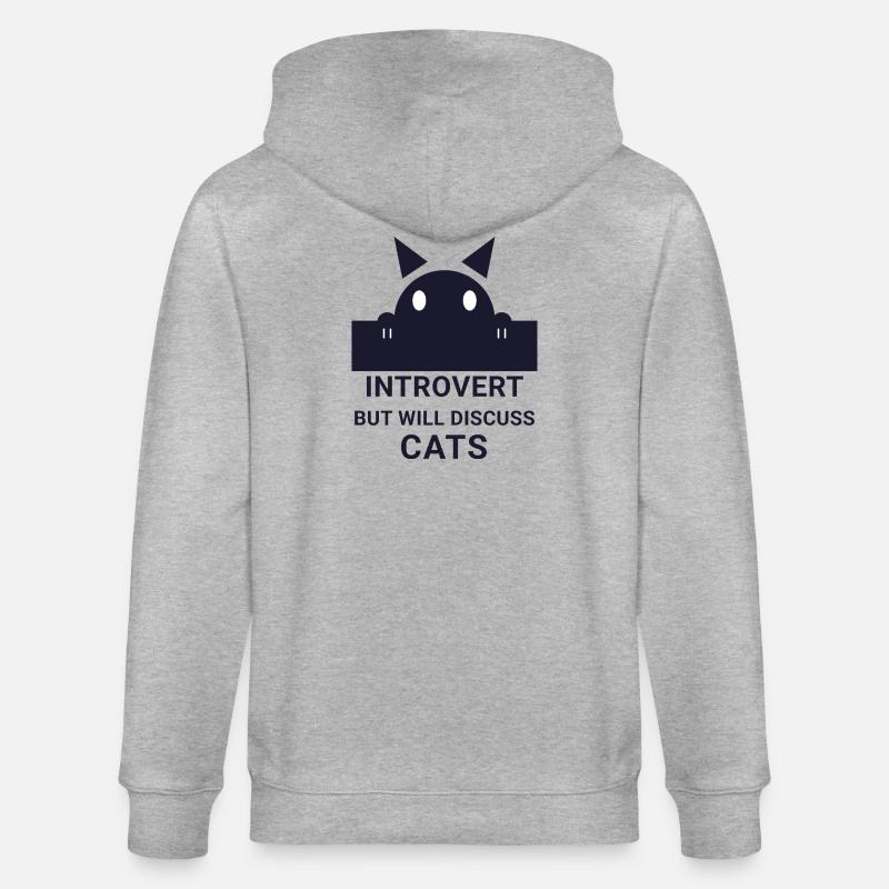 Introvertierter wird über Katzen sprechen - Stanley/Stella Unisex Bio-Kapuzenjacke CULTIVATOR  - Grau meliert