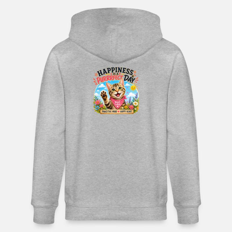 Journée de ronrons parfaite - Veste à capuche bio CULTIVATOR Stanley/Stella Unisexe - gris chiné