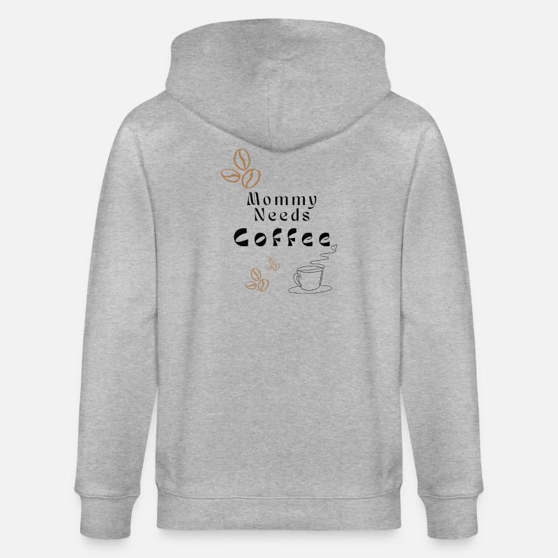 Coffee Beans Minimal Pattern - Stanley/Stella CULTIVATOR  Unisex Organic Hooded Jacket - heather grey