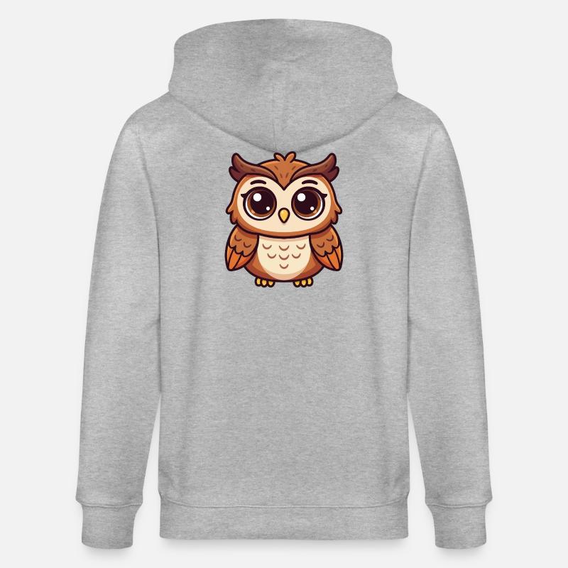 Verspielte Eule - Stanley/Stella Unisex Bio-Kapuzenjacke CULTIVATOR - Grau meliert