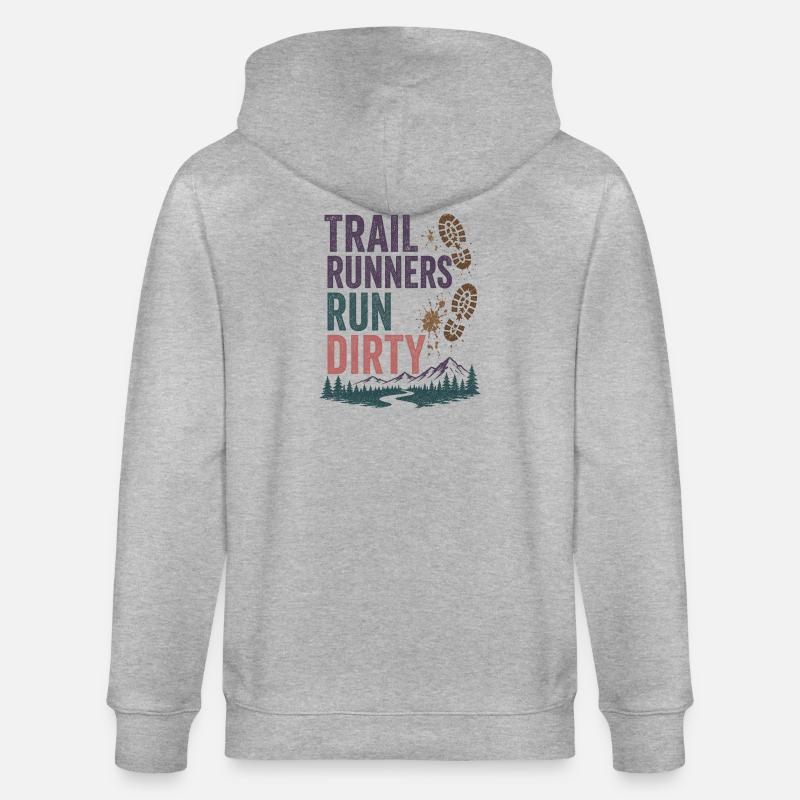 Trailrunner laufen schmutzig - Stanley/Stella Unisex Bio-Kapuzenjacke CULTIVATOR  - Grau meliert