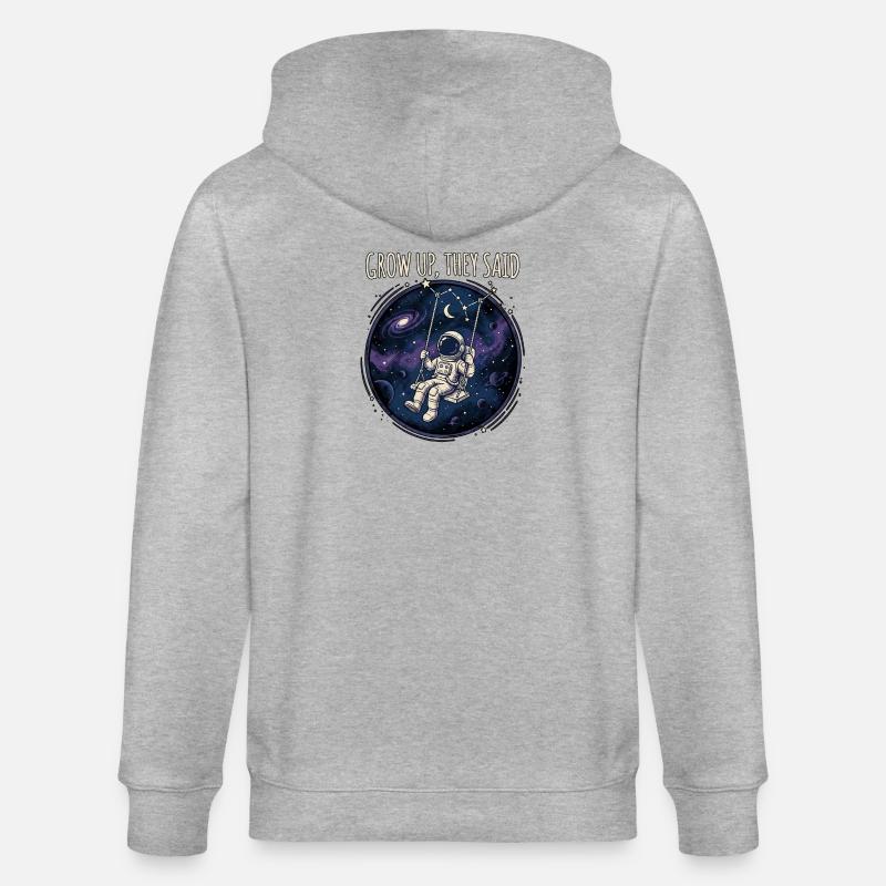 Grandis un peu, disaient - Veste à capuche bio CULTIVATOR Stanley/Stella Unisexe - gris chiné