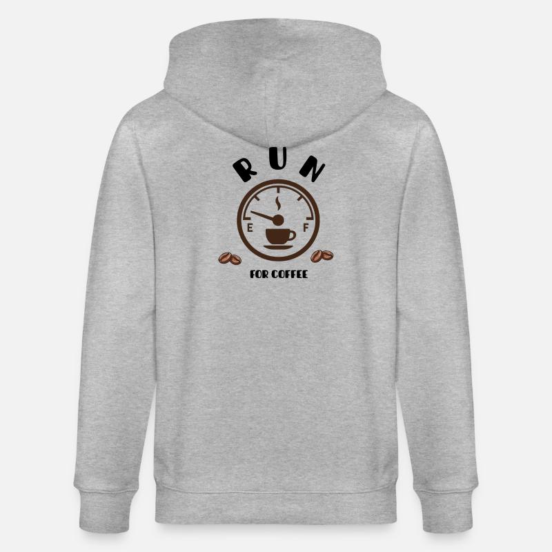 Coffee Pointer Dial Design - Stanley/Stella CULTIVATOR Unisex Organic Hooded Jacket - heather grey