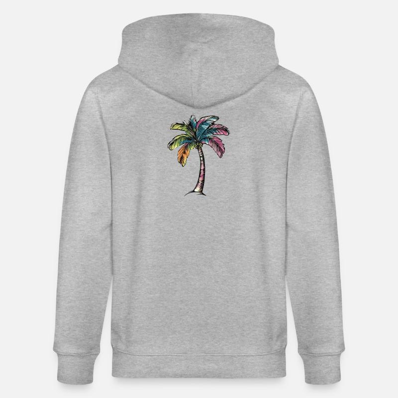 Plage de Palm Tree - Veste à capuche bio CULTIVATOR Stanley/Stella Unisexe - gris chiné