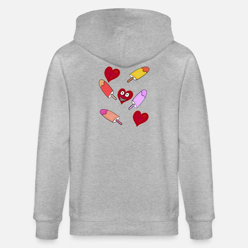 Eis Eiskrem Eiscreme Kinder - Stanley/Stella Unisex Bio-Kapuzenjacke CULTIVATOR - Grau meliert