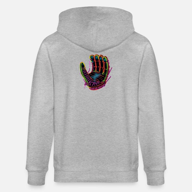 Baseball Handschuh Synthwave - Stanley/Stella Unisex Bio-Kapuzenjacke CULTIVATOR  - Grau meliert