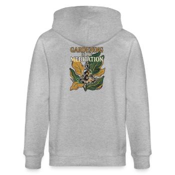 Jardinage méditatif - Veste à capuche bio CULTIVATOR Stanley/Stella Unisexe - gris chiné - Dos - Luana (180cm)