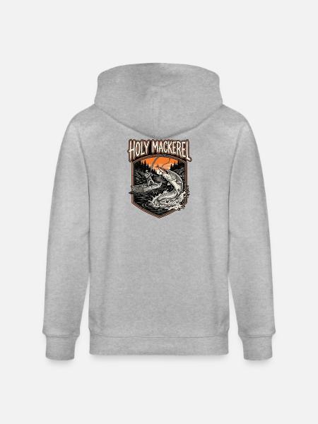Holy mackerel - Stanley/Stella CULTIVATOR Unisex Organic Hooded Jacket - heather grey