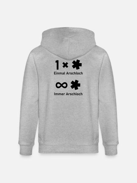 Einmal Arschloch - Stanley/Stella Unisex Bio-Kapuzenjacke CULTIVATOR - Grau meliert