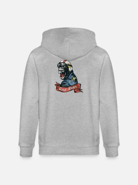 Road Ranger Gorilla - Stanley/Stella CULTIVATOR Unisex Organic Hooded Jacket - heather grey