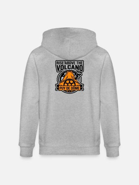 Rise Above Puy de Dôme Cycling - Stanley/Stella CULTIVATOR Unisex Organic Hooded Jacket - heather grey