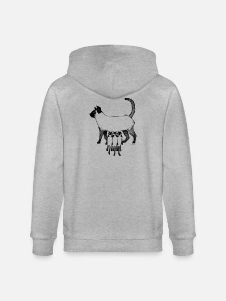 SIAMES-KATZE – MUTTERKATZE - Stanley/Stella Unisex Bio-Kapuzenjacke CULTIVATOR - Grau meliert