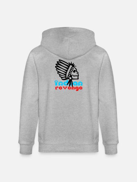Indian Skull Revenge - Stanley/Stella Unisex Bio-Kapuzenjacke CULTIVATOR - Grau meliert