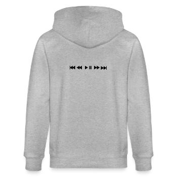 Musik Play Pause Überspringen Pop Rock Rap Hip Hop - Stanley/Stella Unisex Bio-Kapuzenjacke CULTIVATOR  - Grau meliert - Hinten - Luana (180cm)