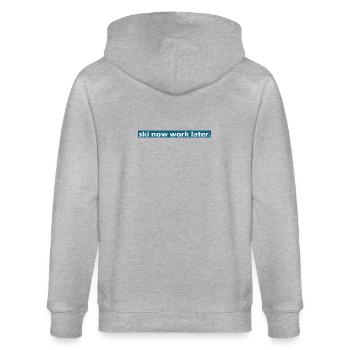 ski now - Stanley/Stella CULTIVATOR  Unisex Organic Hooded Jacket - heather grey - Back - Luana (180cm)