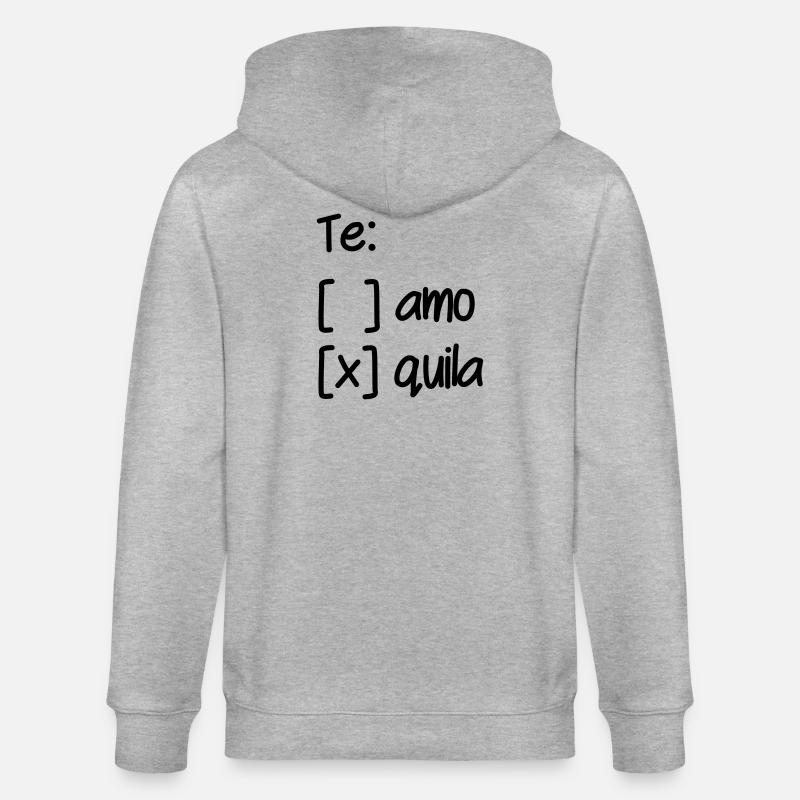 Wahl Te Amo oder Tequila - Stanley/Stella Unisex Bio-Kapuzenjacke CULTIVATOR  - Grau meliert