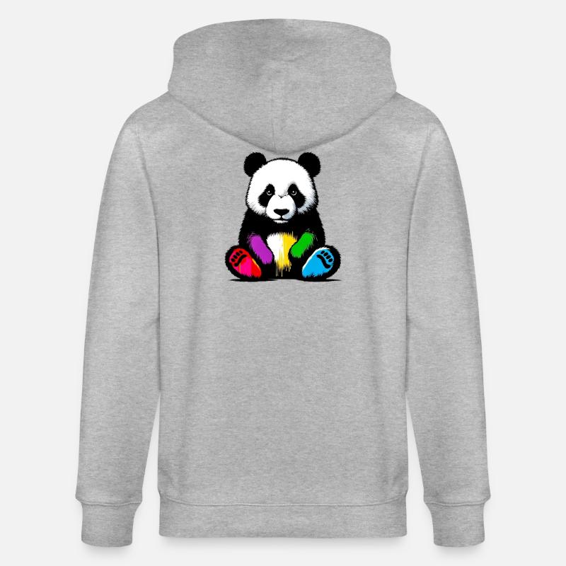 Panda - Stanley/Stella Unisex Bio-Kapuzenjacke CULTIVATOR - Grau meliert