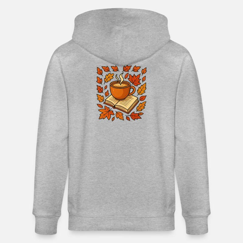 Herbstlese: Kaffee & Buch - Stanley/Stella Unisex Bio-Kapuzenjacke CULTIVATOR  - Grau meliert