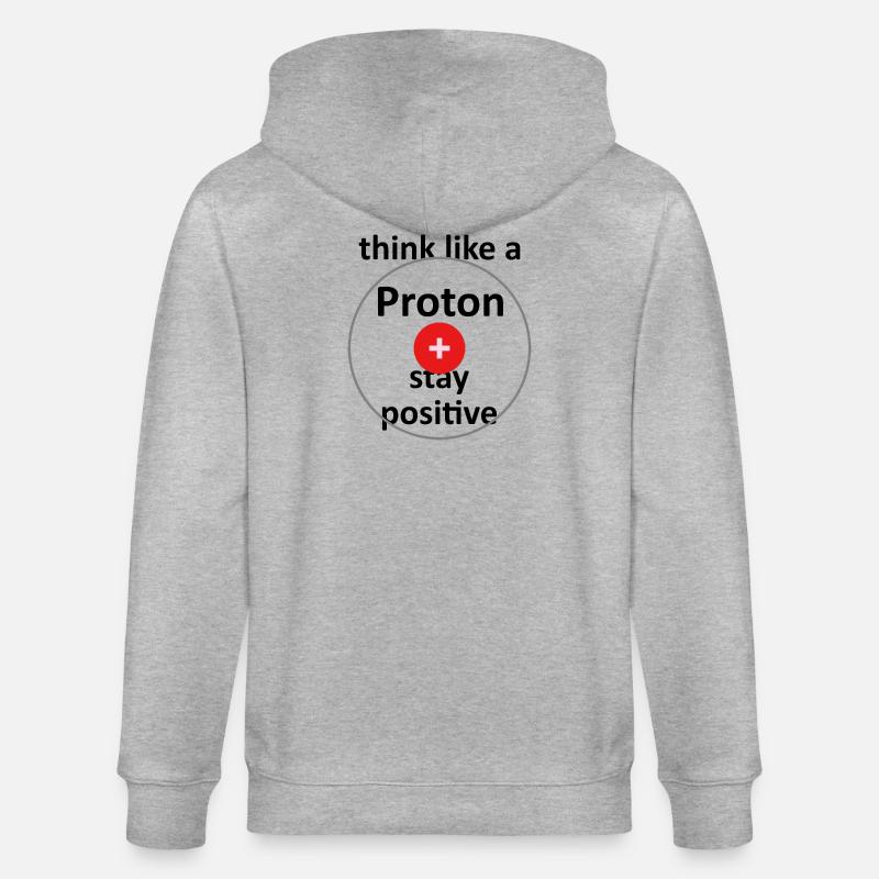 Unispruch "like a proton" Geschenk, Studenten - Stanley/Stella Unisex Bio-Kapuzenjacke CULTIVATOR  - Grau meliert
