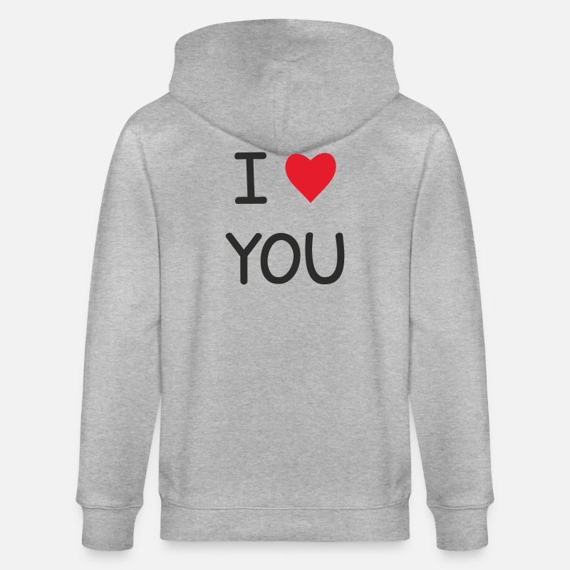 I ❤️ You – Doux Love Text Design - Veste à capuche bio CULTIVATOR Stanley/Stella Unisexe - gris chiné