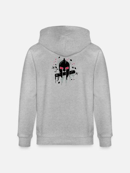 Spartan helmet - Stanley/Stella CULTIVATOR  Unisex Organic Hooded Jacket - heather grey