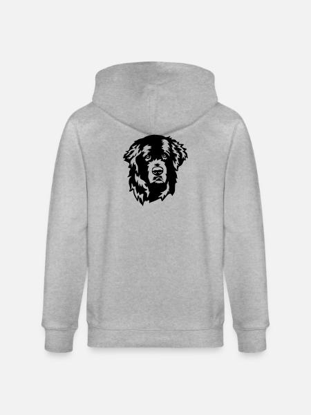 Newfoundland head - Stanley/Stella CULTIVATOR Unisex Organic Hooded Jacket - heather grey
