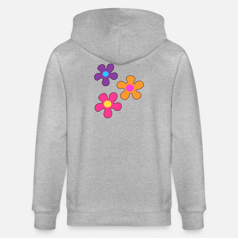 Hippie-Blumen - Stanley/Stella Unisex Bio-Kapuzenjacke CULTIVATOR  - Grau meliert