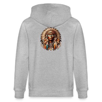 Amérindien Peau rouge d’Amérique - Veste à capuche bio CULTIVATOR Stanley/Stella Unisexe - gris chiné - Dos - Luana (180cm)