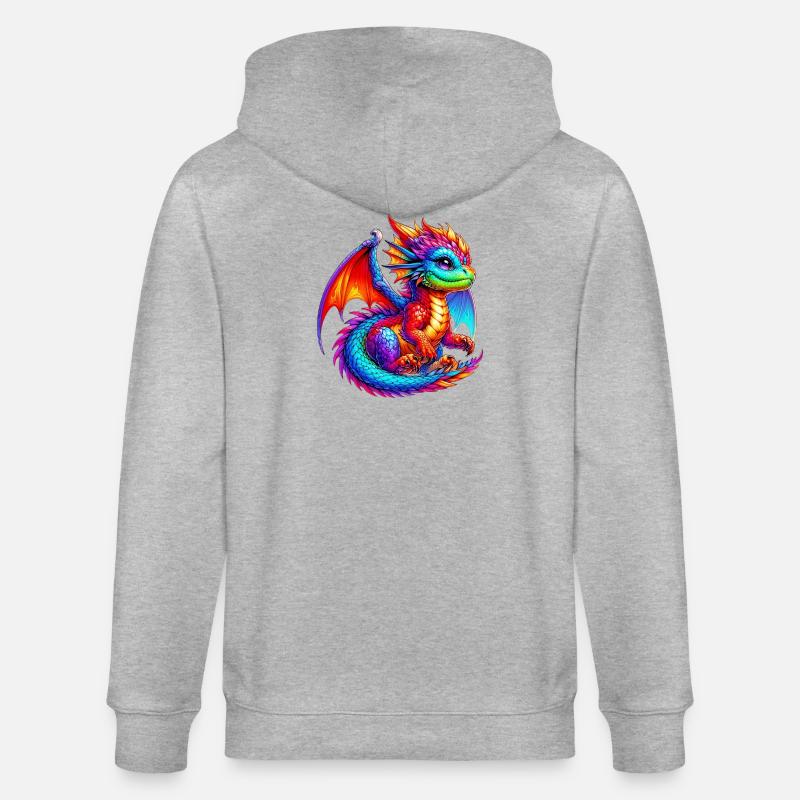 Drache - Stanley/Stella Unisex Bio-Kapuzenjacke CULTIVATOR - Grau meliert