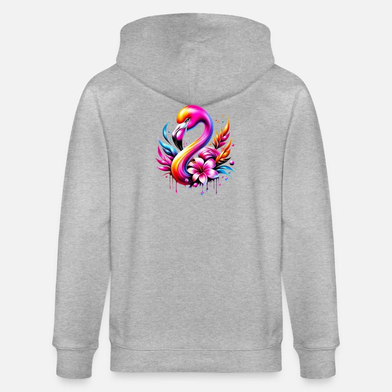 Flamingo - Stanley/Stella Unisex Bio-Kapuzenjacke CULTIVATOR  - Grau meliert