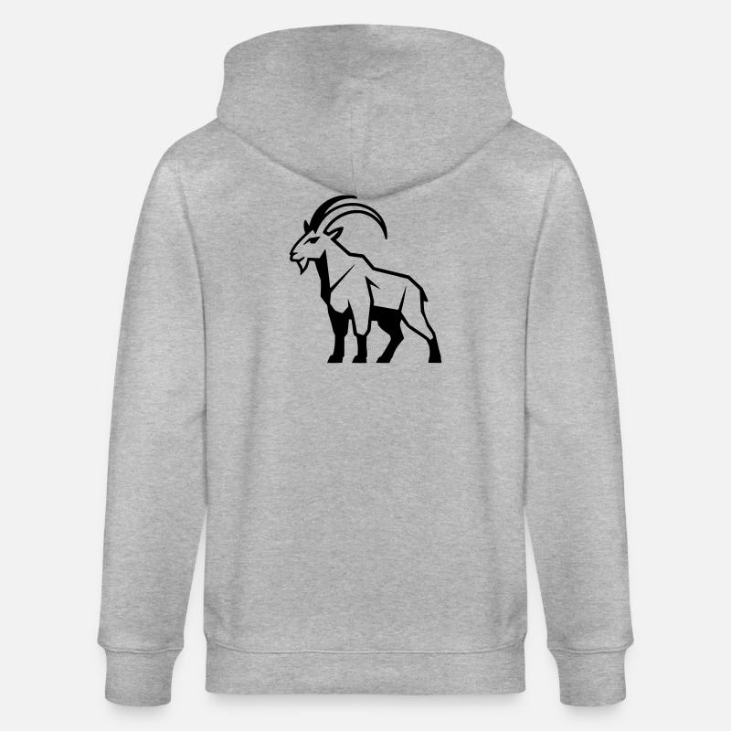 Bergziege geometrisch - Stanley/Stella Unisex Bio-Kapuzenjacke CULTIVATOR  - Grau meliert