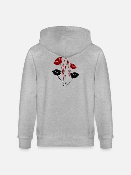 Tulips with ants - Stanley/Stella CULTIVATOR Unisex Organic Hooded Jacket - heather grey