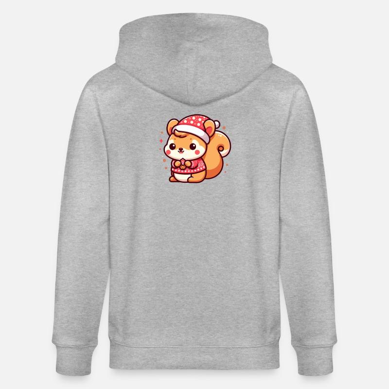 Mignon écureuil de Noël - Veste à capuche bio CULTIVATOR Stanley/Stella Unisexe - gris chiné